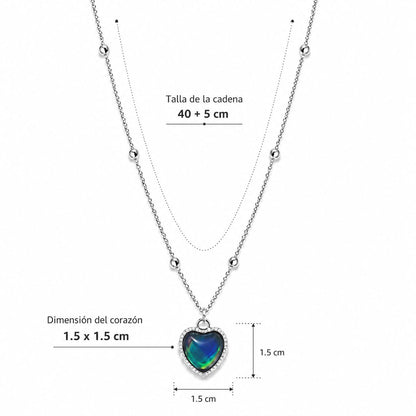 Collar de corazón cambiante de color